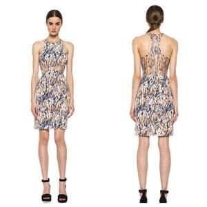 STELLA‎ MCCARTNEY Neon Abstract Printed Silk Dress